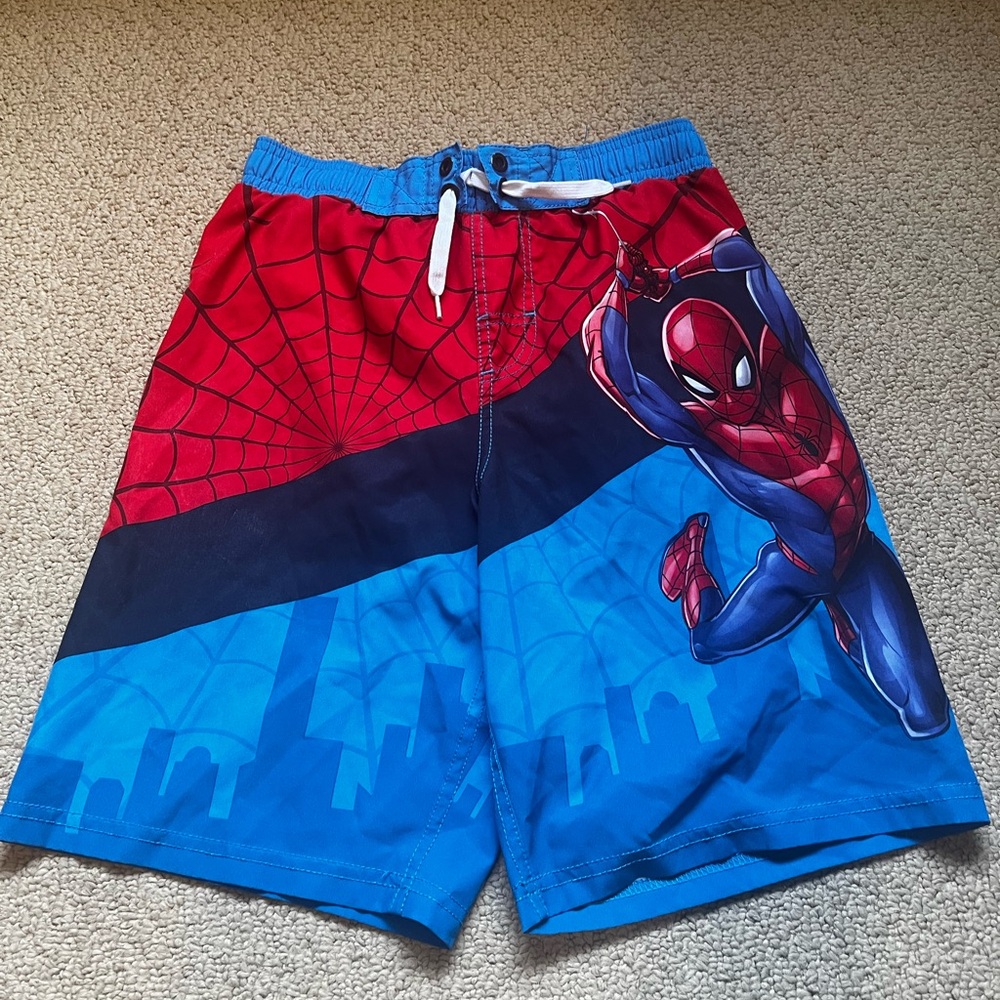 Marvel Spider-Man Kids Swim Trunks - Red and Blue